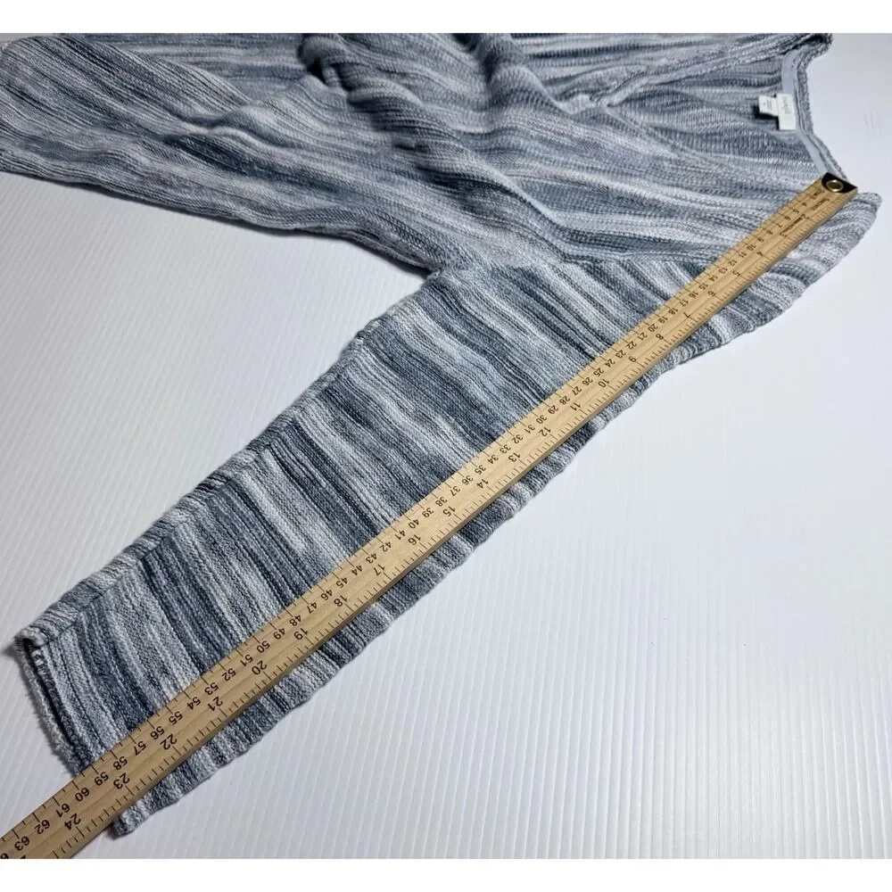 J. Jill Pure Jill Linear Space-dyed Knit Sweater Women's M Blue 3/4 Sleeve